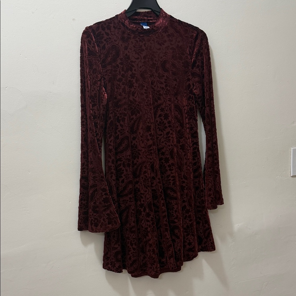 Old Navy Burgundy Long Sleeve Dress